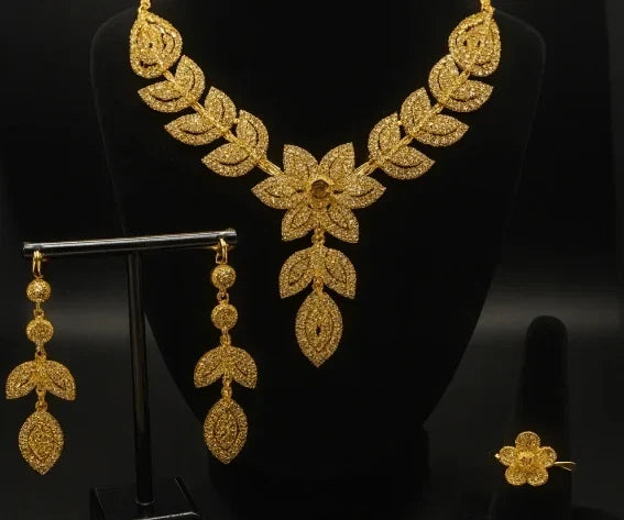 Gold plated bridal jewelry set