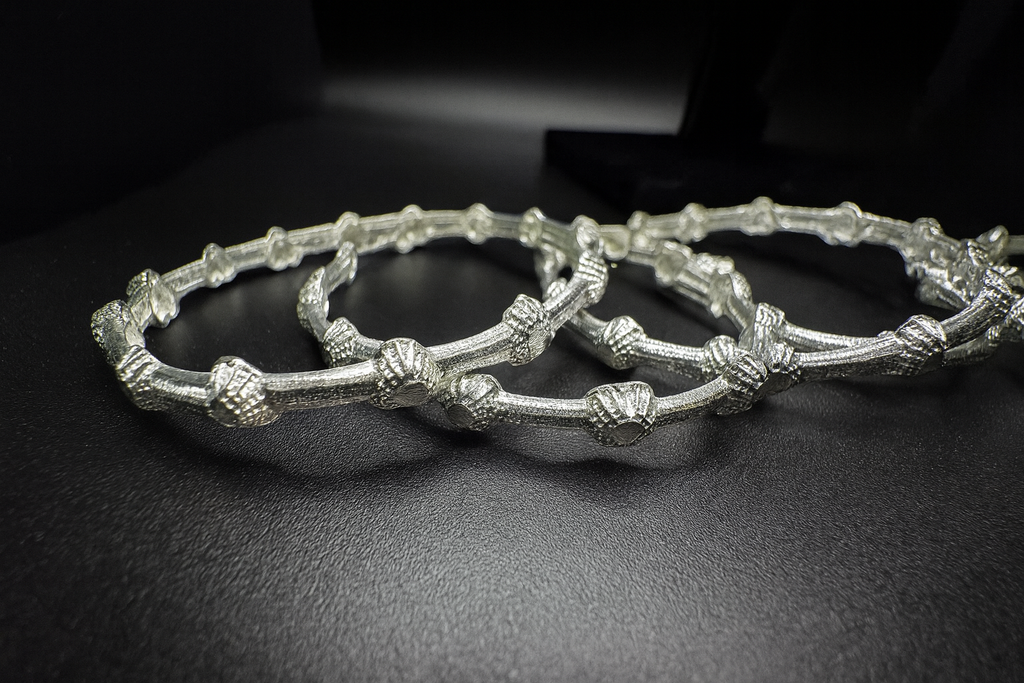 Radiant Tides Bangles Silver Finish