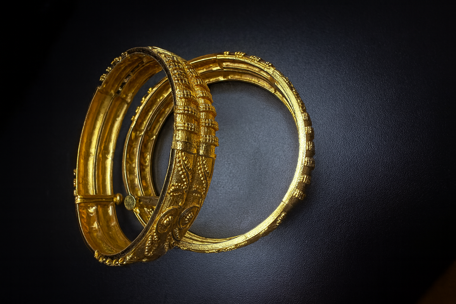 Royal Heritage 24K Gold Jewelry Set Bangles, Earrings & Ring