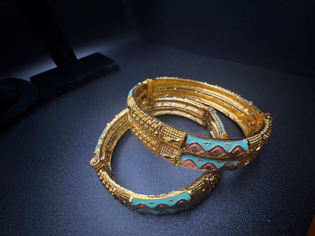 Zafira Royale 24K Gold Jewelry Set Bangles, Earrings & Ring