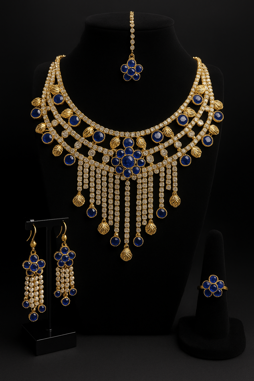 Royal Sapphire Bloom Jewelry Set