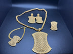 Royal Dubai Filigree Set  24K Gold-Plated Necklace, Bracelet, Ring & Earrings