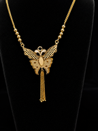 Royal Butterfly Filigree Gold Jewelry Set Dubai Style Necklace Earrings Ring Bracelet