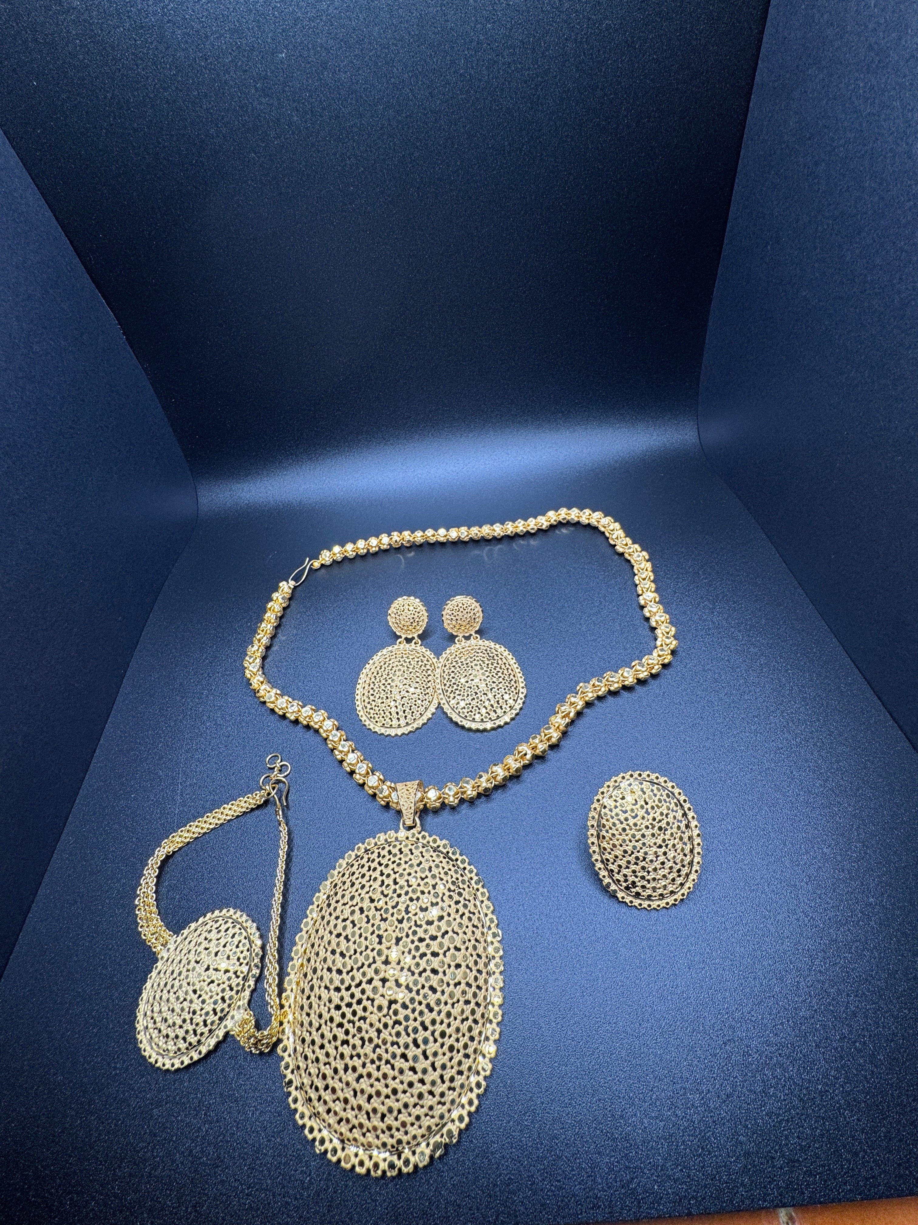 Dubai Filigree Oval Set  Necklace, Earrings, Bracelet & Adjustable Ring