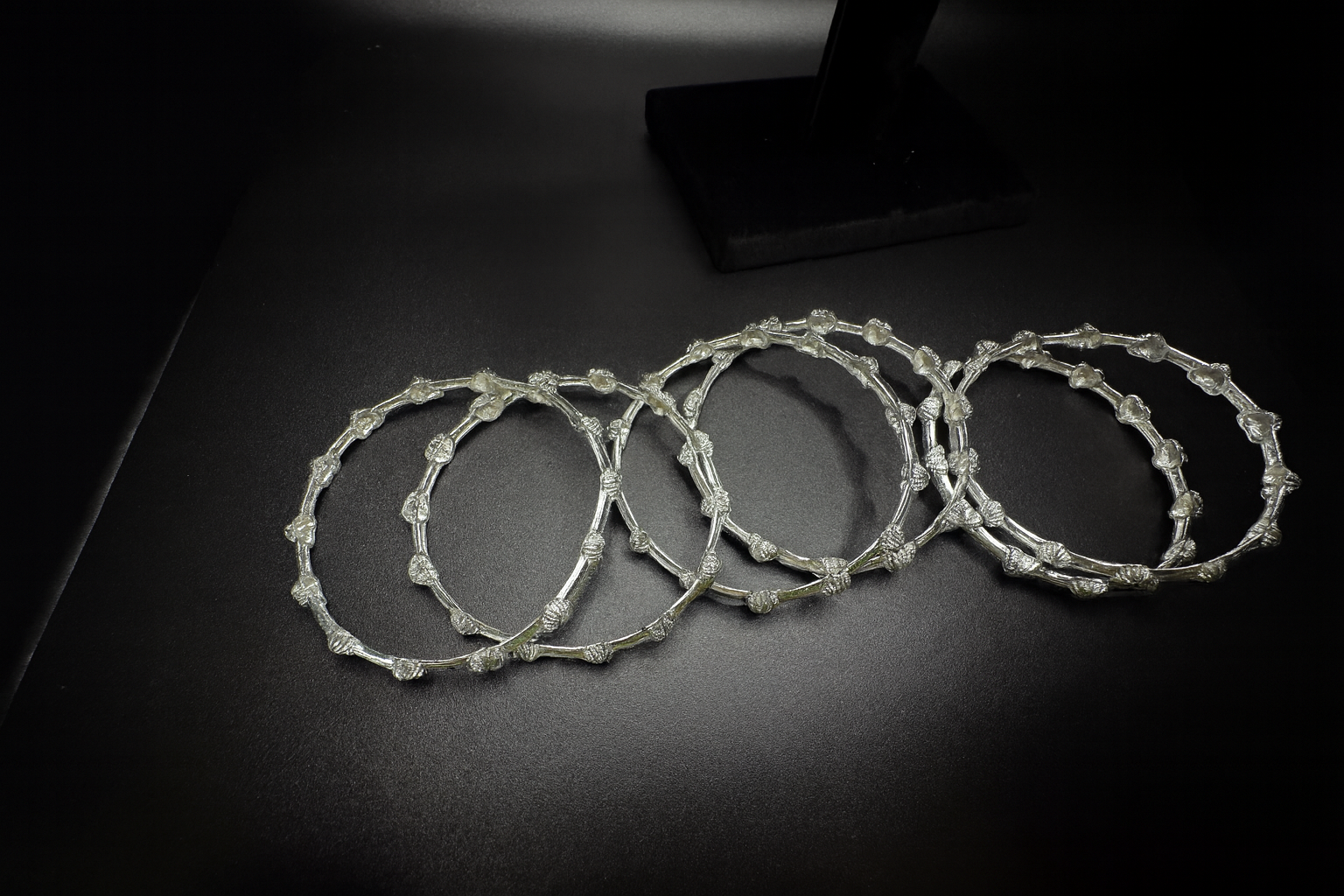 Radiant Tides Bangles Silver Finish