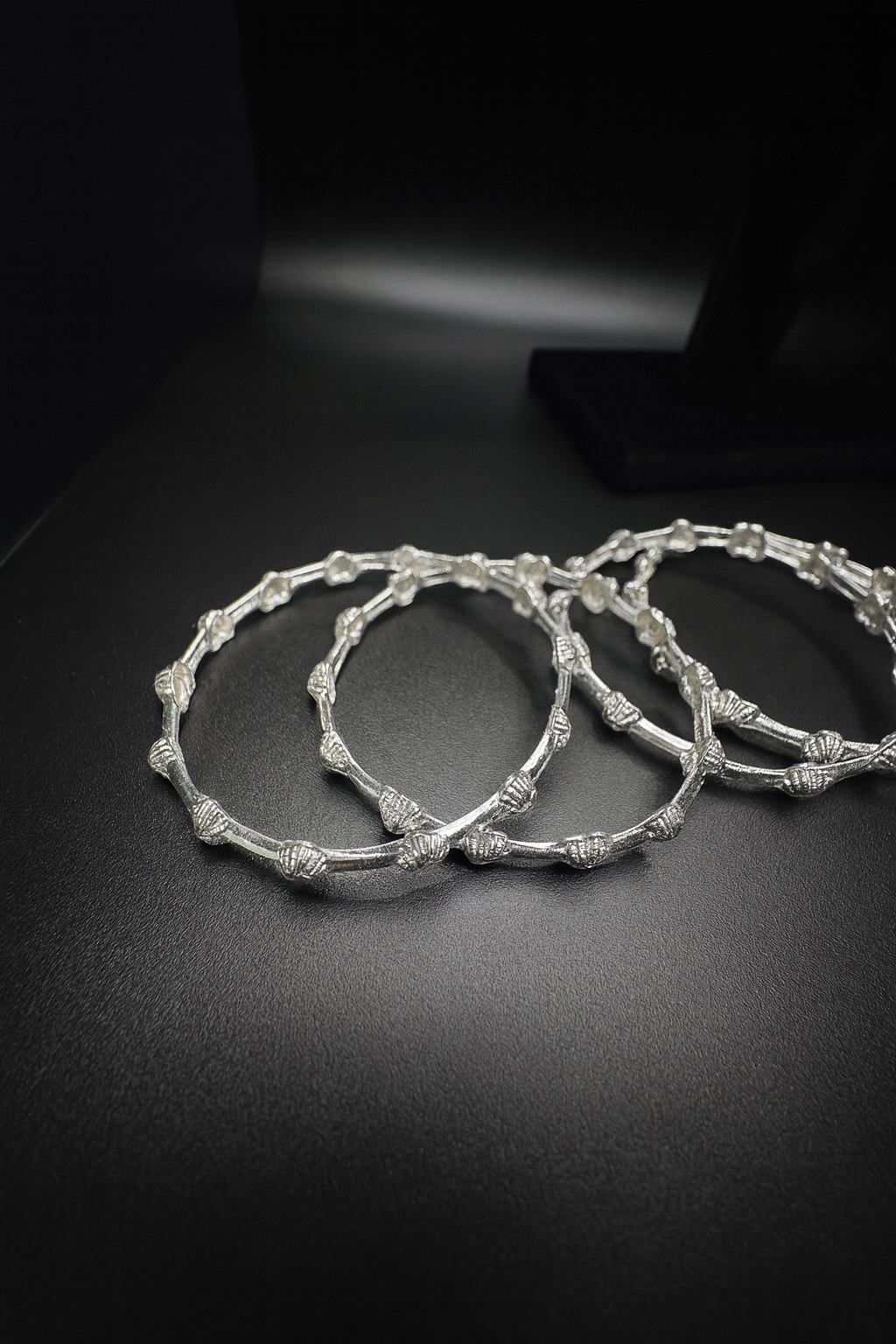 Radiant Tides Bangles Silver Finish