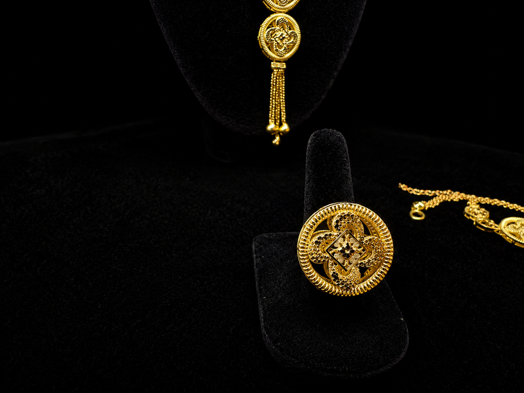 24K Royal Clover Filigree Bracelet Luxury Gold Statement Jewelry