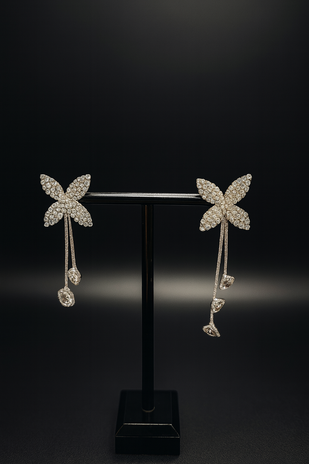 Silver Sparkling Floral Jewelry Set Necklace, Earrings & Ring