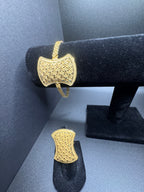 Royal Dubai Filigree Set  24K Gold-Plated Necklace, Bracelet, Ring & Earrings