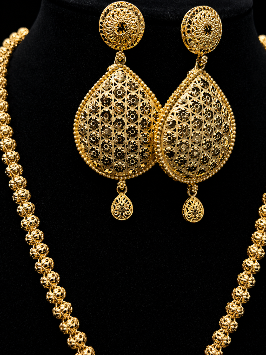 Celestial Drop Jewelry Set 24K Elegant Filigree Collection