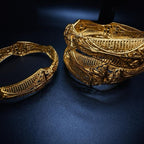 Dubai Gold Bangles for Women 18K Gold Plated Indian African Wedding Bracelets Elegant Filigree Design