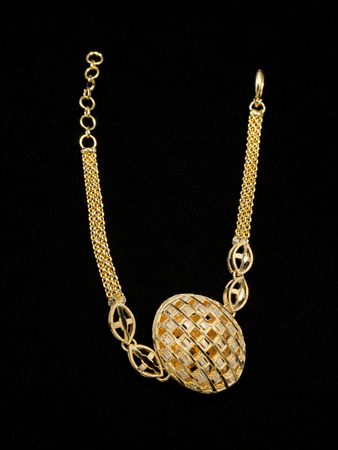 Luxury Gold Plated Jewelry Set for Women Statement Necklace, Ring, Bracelet & Earrings