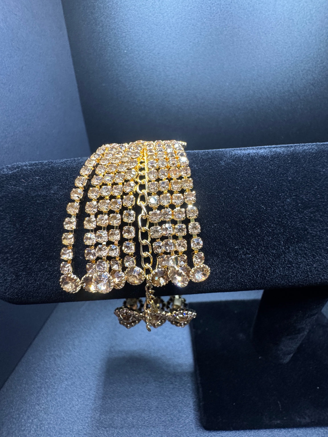 Radiant Lattice Rhinestone Cuff Bracelet