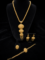 Luxury Gold Plated Jewelry Set for Women Statement Necklace, Ring, Bracelet & Earrings