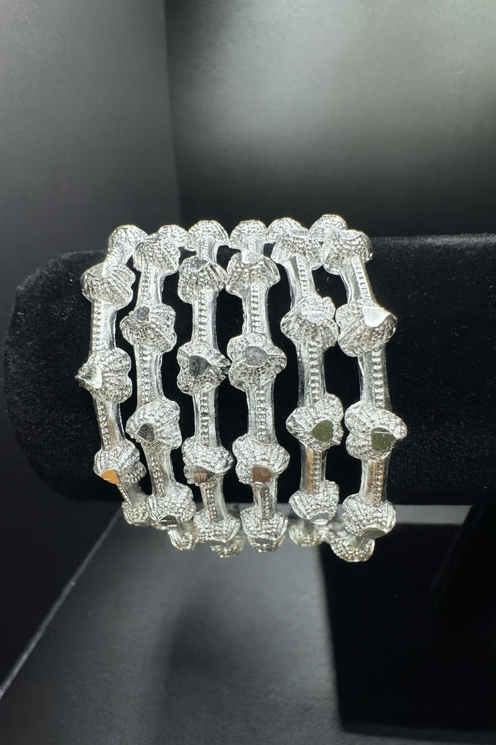 Radiant Tides Bangles Silver Finish