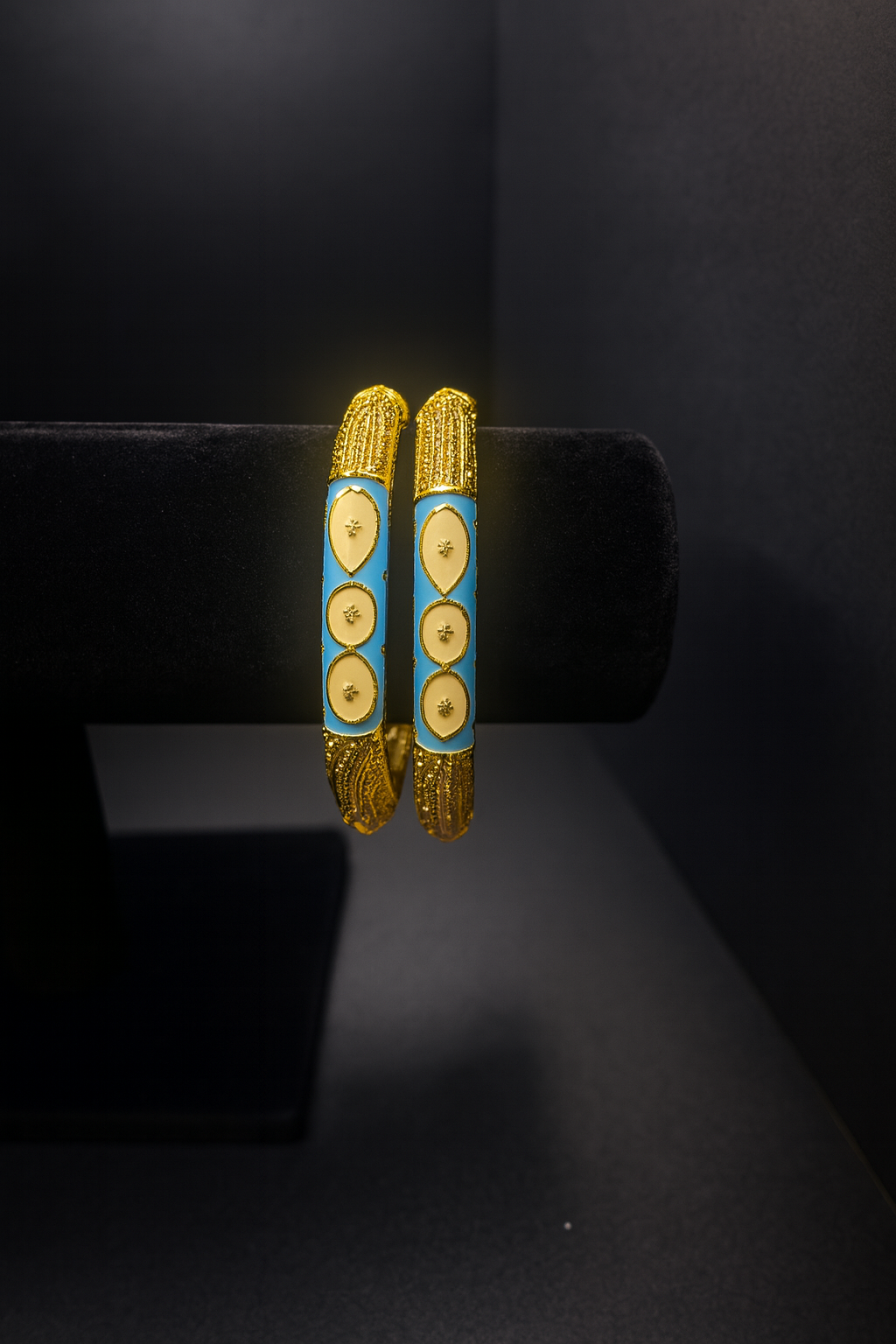 24K Ocean Empress Dubai Bangles Turquoise Blue Luxury Gold Jewelry