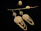 Luxury Gold Plated Jewelry Set for Women Statement Necklace, Ring, Bracelet & Earrings